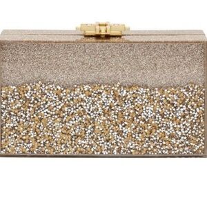 India Hicks Glittering Gold and Silver Clutch